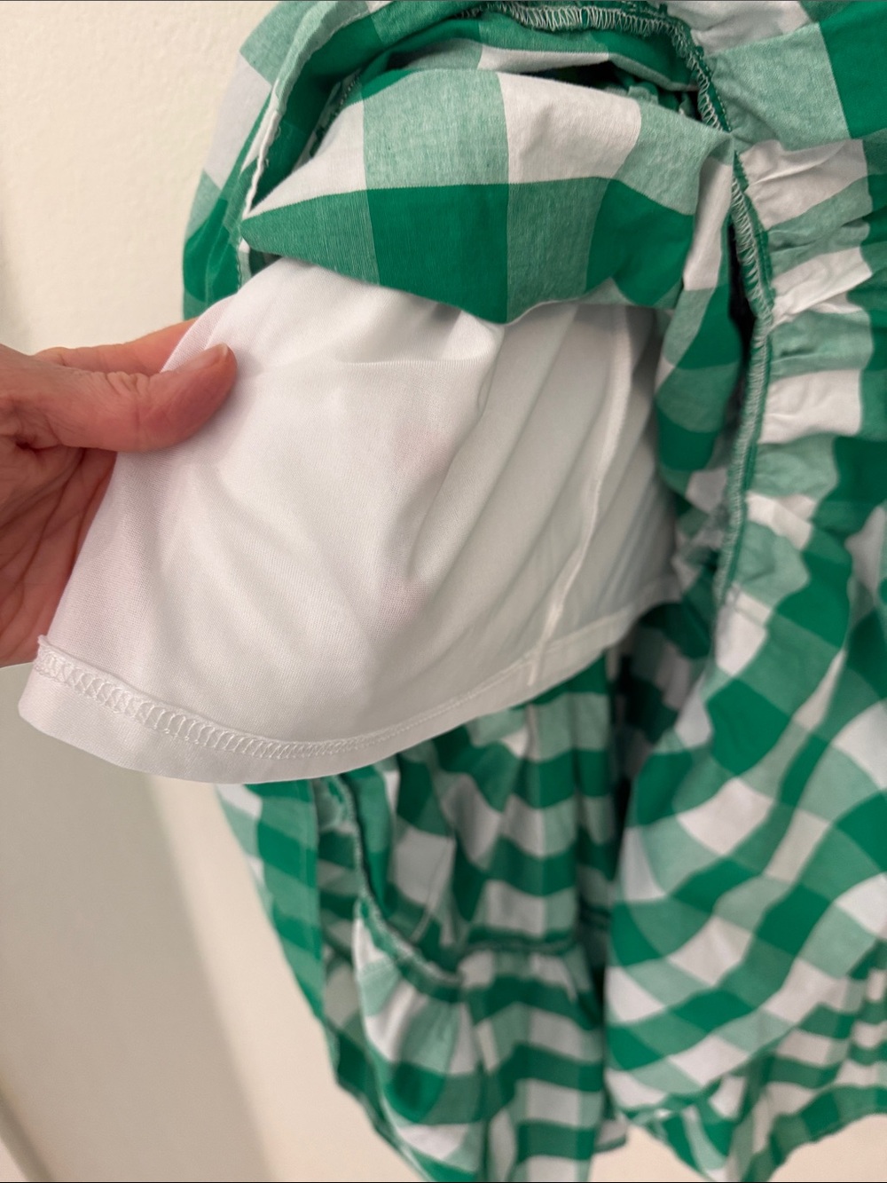 Aura Green and White Tiered Maxi Skirt - Picture 5 of 5